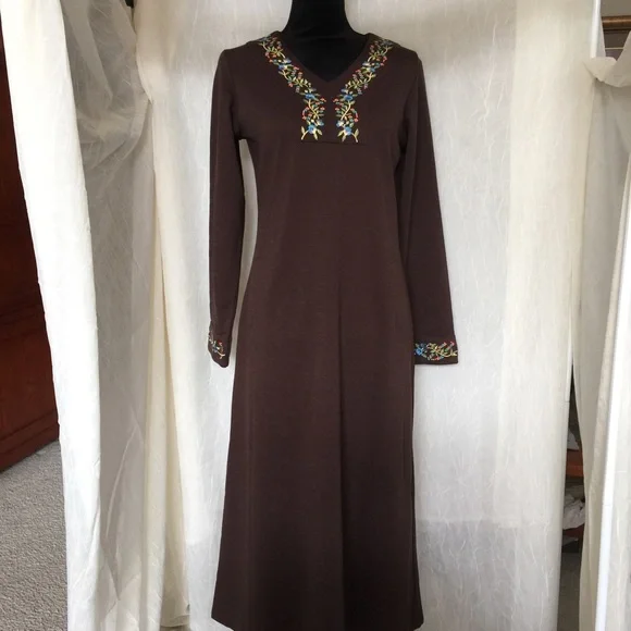 Susan Graver | Dresses | Susan Graver Brown Liquid Knit Maxi Dress Floral Embroidery S Nwt | Poshmark Susan Graver | Dresses | Susan Graver Brown Liquid Knit Maxi Dress Floral Embroidery S Nwt | Poshmark